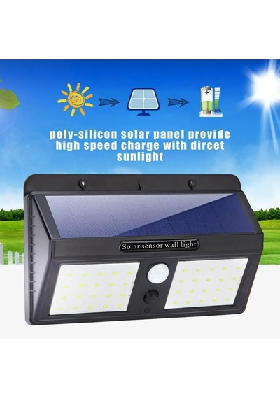 Hareket Sensörlü 40 Led Güneş Enerjili Duvar Lambası