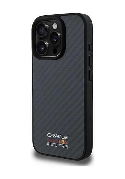 Apple Uyumlu iPhone 15 Pro Max Kılıf Redbull Lisanslı Magsafe Karbon Fiber Parlayan Logolu Kapak Siyah