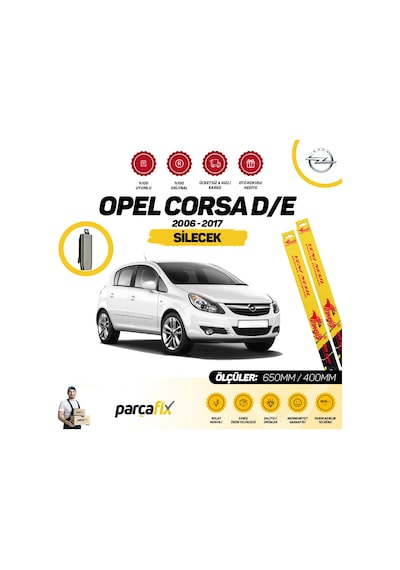 Opel Corsa D / E İnwells Ön Muz Silecek Takımı 2006-2017