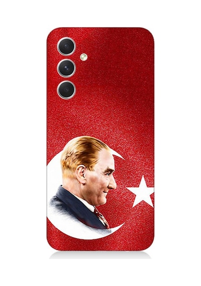 Samsung Galaxy A34 Uyumlu Silikon Kılıf Bayrak Ve Mustafa Kemal Atatürk
