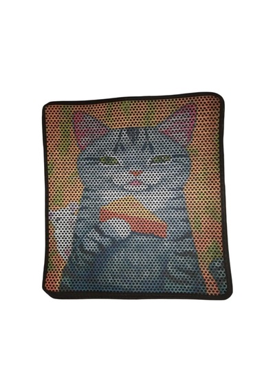 Nanbell Büyük Elekli Çift Katlı Kedi Kumu Paspası 75x59 Cm Desenli No:10