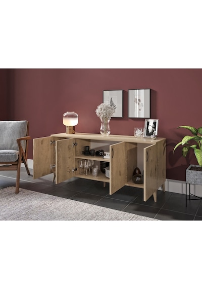 Kznhome Çok Amaçlı Meşe Konsol - Tamamı 1. Kalite Mdf