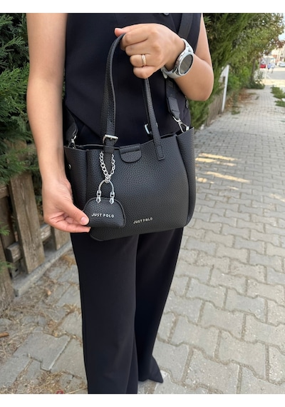 Just Polo Günlük Kombinlere Uygun Kadın Orta Boy Ayarlanabilir Askılı Şık El & Omuz Çantası Shoulder Bag Siyah 80242552