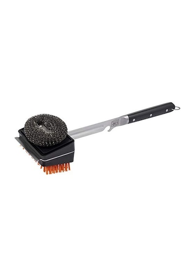 1517365r06 Blacksmith Combo Izgara Fırçası, Değiştirilebilir Naylon Ve Çelik Yün Başlıklı, Gümüş Ve Siyah