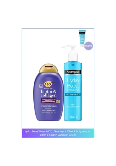 OGX Dolgunlaştırıcı Biotin & Kolajen Şampuan + Neutrogena Hydro Boost Water Jel Yüz Temizleyici 200 ML