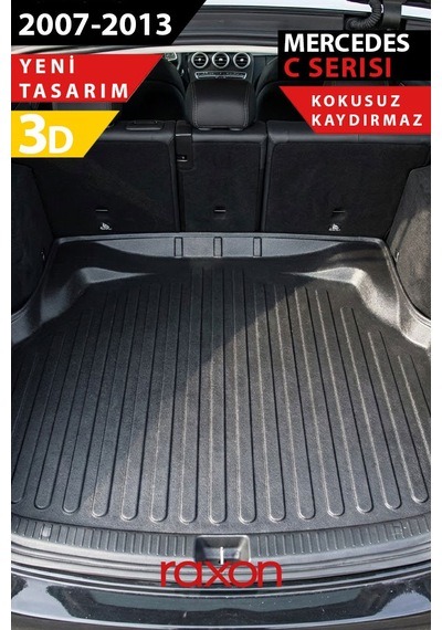Mercedes W204 2007 2013 Plastic Set Uyumlu 3d Bagaj Havuzu Su Geçirmez, Kaymaz, Yüksek Kenarlı