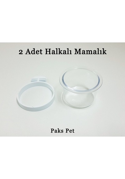 T-Pet Halkalı Kuş Mamalığı Kelepçeli Mamalık Şeffaf Kuş Mamalığı 2'li