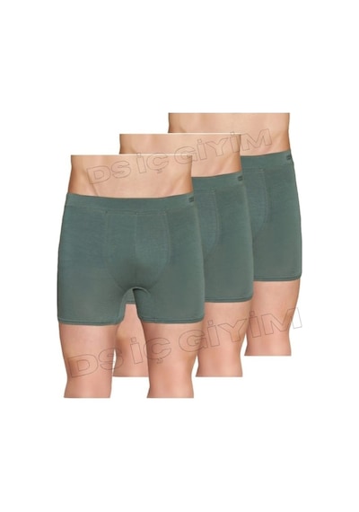 Berrak 4434 Erkek Likralı Micro Modal Boxer 3 Adet Haki