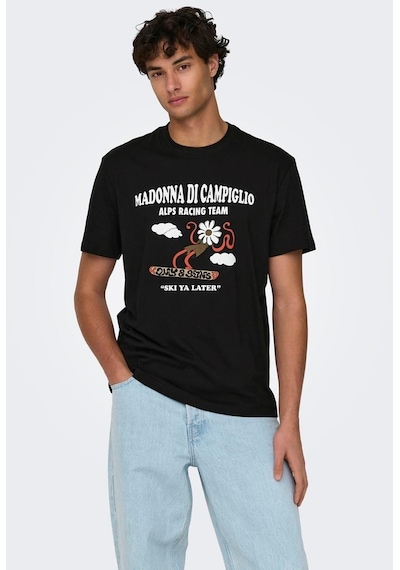 Only & Sons Onslogan Lıfe Reg Funny Ss Tee Tişört 22028178 Siyah 001