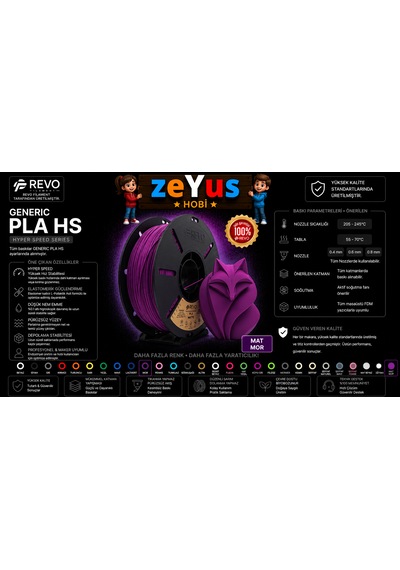 Generic Pla Hs Hyper Speed Filament Mat Mor 1.75 Mm 1000 Gr