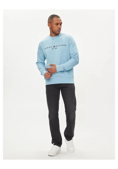 Tommy Hilfiger Erkek Sıfır Yaka Sweatshirt Buzmavisi