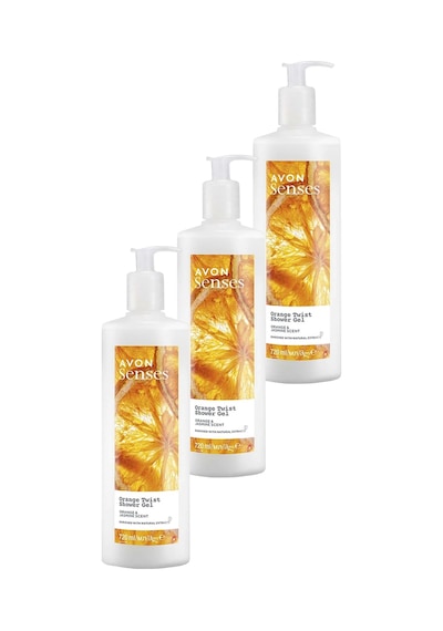 Avon Senses Orange Twist Portakal Ve Yasemin Kokulu Duş Jeli 3 x 720 ML