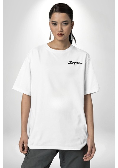 Toyota Supra Mk Serisi Beyaz Oversize Unisex Ön Ve Sırt Baskılı Tişört Beyaz