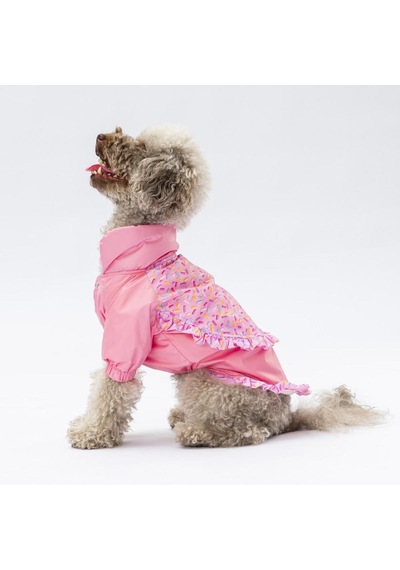 Pembe Victoria Köpek Mont Köpek Yağmurluk Köpek Kıyafeti Köpek Elbisesi