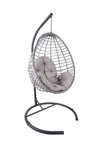 Luna Royal Tek Kişilik Rattan Hamak Salıncak Minder Hediyeli Antrasit Luna Royal Tek Kişilik Rattan Hamak Salıncak Minder Hediyeli Antrasit