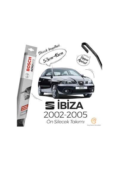 Seat İbiza Muz Silecek Takımı 2002-2005 Bosch Aeroeco