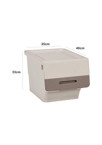 Motek Patateslik Soğanlık Tekerlekli Organizer Çok Amaçlı Saklama Kutusu 1x33 Lt Açık Kahve+krem