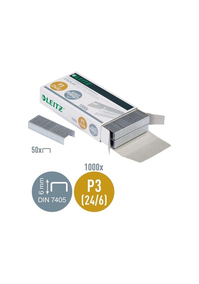 Leitz Power Performance Zımba Teli P3, 1000 Adet, Galvanizli, 55700000 24/6 Mm