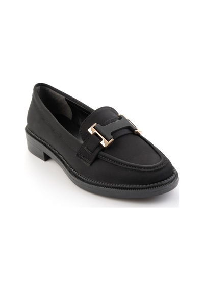 Bambi Siyah Kadın Loafer Ayakkabı K01216100071 Siyah