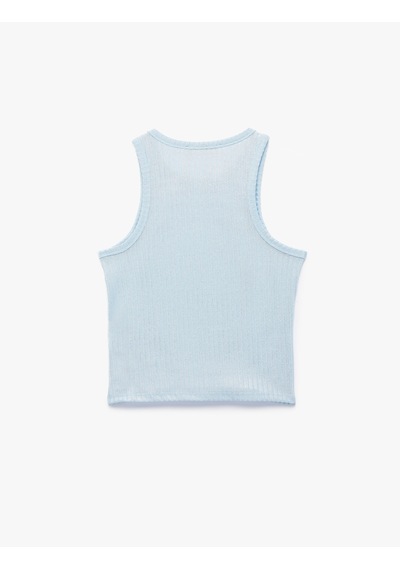 Koton Slim Fit Kolsuz Bisiklet Yaka Atlet A.mavi 6sak10304ek Açık Mavi