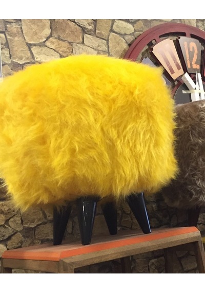 Onurdesign16 Peluş Puf Konforlu Beyaz-Sarı-Pembe-Mavi-Rangarenk Puflar