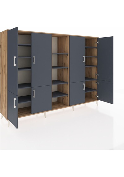 Hyperion Dolap 14 Raflı 8 Kapaklı 220x44x163 Çam-antrasit Çam-antrasit Hyperion Dolap 14 Raflı 8 Kapaklı 220x44x163 Çam-antrasit Çam-antrasit