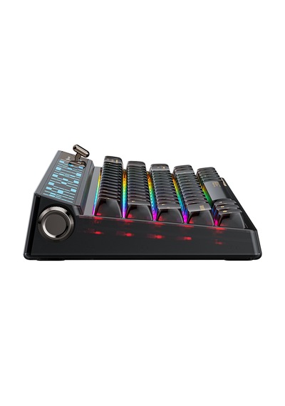 Machenike KT68 Pro Tri-Mode Yellow Switch LCD RGB İngilizce Oyuncu Klavye Machenike KT68 Pro Tri-Mode Yellow Switch LCD RGB İngilizce Oyuncu Klavye