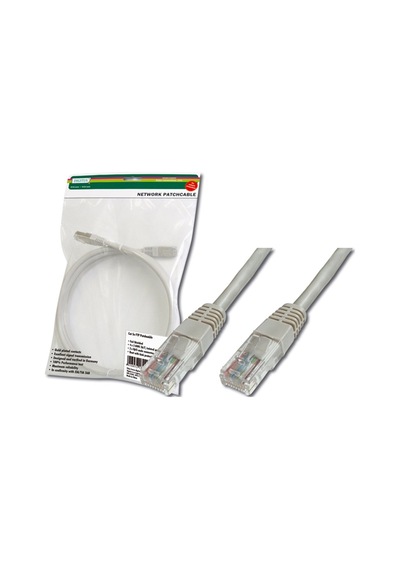 Digitus Patch Kablo, Utp, Cat. 5e, 1.5 Metre, Awg 26/7, Gri Renk, 3p Sertifikalı-18336
