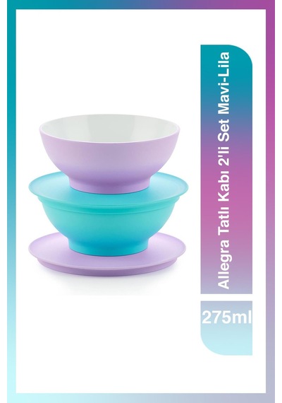 Allegra Tatlı Kabı 2'li Set 275 Ml Mavi-lila Mavi-lila