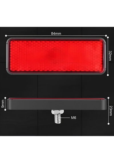 Kedigözü Çakarlı,ledli Işıklı Reflektör Kırmızı 12 Volt Düz Ve Ça