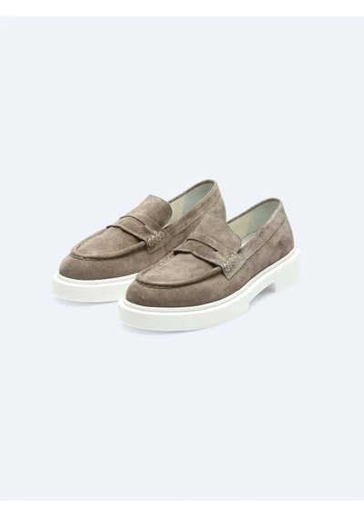 Kip Vizon Süet Smart Casual Loafer Vizon