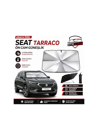 Seat Tarraco Şemsiye Tip Ön Cam Güneşliği Katlanabilir Uv Korumalı Araç Cam Güneşlik