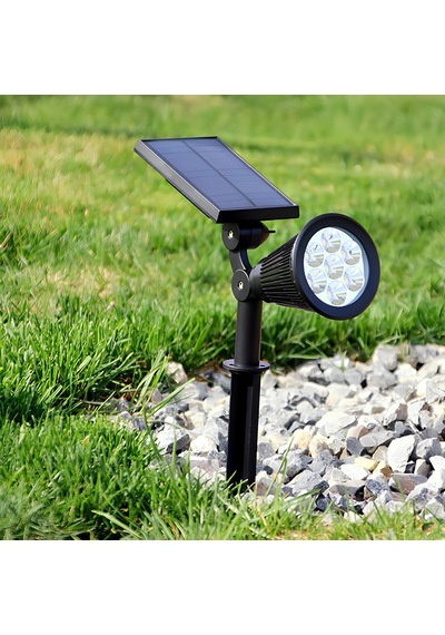 Solar Güneş Enerjili Bahçe Lambası 7 Led'li - Ip65 Su Geçirmez Ayarlanabilir Led Projektör, Dış Mekan Çim, Pati
