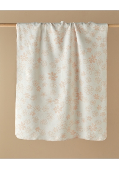English Home Charming Garden Pamuklu Bebe Battaniye 100x120 Cm Pudra Pudra