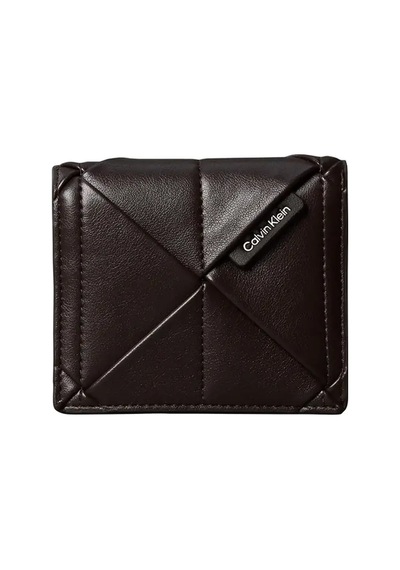 Calvin Klein Woven Flap Card Case, Bal Kahverengi Kadın Cüzdan