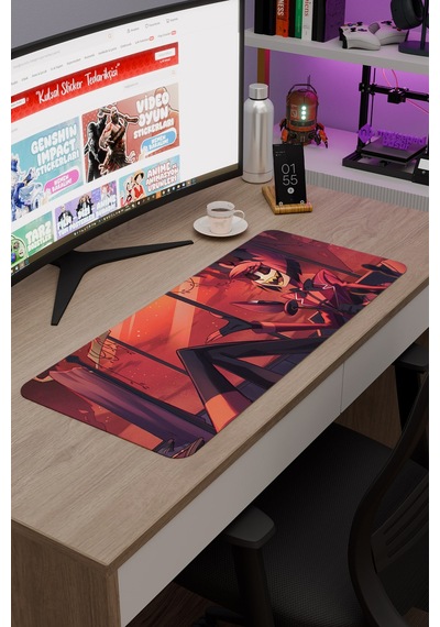 Hazbin Hotel Kaymaz Dikişli Kauçuk Oyuncu Mousepad V4 - 70x30 Xl Gaming Mouse Pad Fare Altlığı
