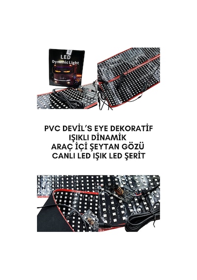 Wearfitpro Cam Yapışan Pvc Dinamik Işıklı Araç Kamyon Tır Şeytan Gözü Canlı Led Işık Led Şerit 120 Cm