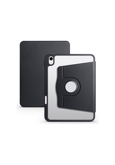 İpad 10.9 2022 10.nesil A2696-a2757-a2777-a3162 Uyumlu Kalem Bölmeli Dönebilen Standlı Termik Tablet Kılıfı - Siyah - T26182