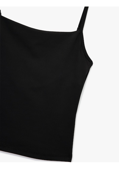 Koton Kolsuz Bisiklet Yaka Slim Fit Atlet Siyah 6wak30137nk Siyah