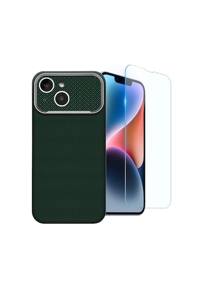 Nihcase Apple iPhone Uyumlu 14 Kılıf M-safe Şarj Özellikli Paris Zerre Sert Pc Kapak + Ekran Koruyucu