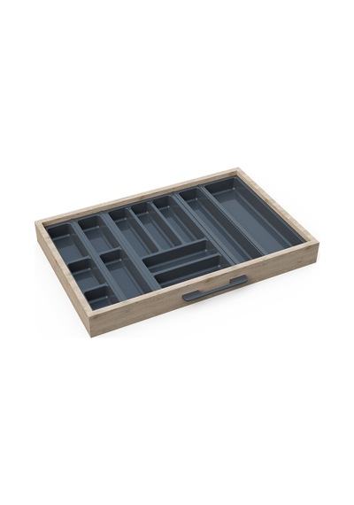 Mutfak Çekmece Içi Düzenleyici, Kaşıklık 74cm X 48cm Yanlar Ve Boydan 4cm Kesilebilir, Antrasit Antrasit