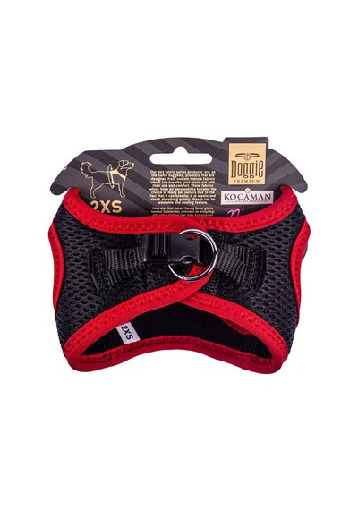 Doggie Havalı Dokuma Neon Serisi Küçük Irk Göğüs Tasması Kırmızı 2XS-26-30Cm Kırmızı