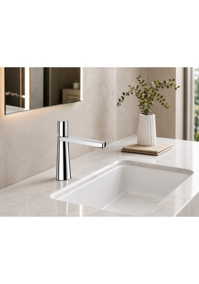 Arco Kısa Lavabo Bataryası Parlak Krom