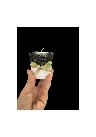 Hediyelik Kahve Yanı Sunumluk Dekoratif Tealight Mumluk 6x6 Cm 2 Li