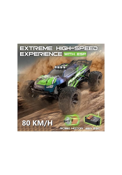 80 Km/h Hız Yapan Süspansiyonlu Profesyonel Kumandalı Arazi Aracı Rock Crawler Servo Motor 46 Cm.