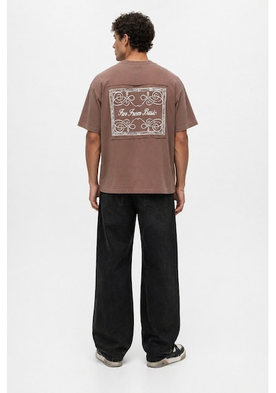 Respire Erkek Ffb Nakışlı Oversize T-shirt Kahve