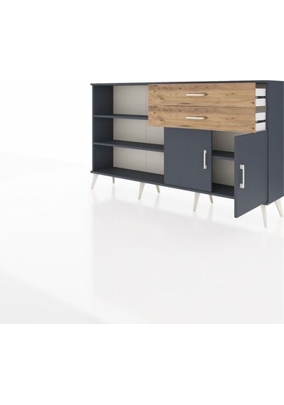 Arges Konsol 3 Raflı 2 Çekmeceli 2 Kapaklı 176x30x99 Antrasit-ant Antrasit-antrasit/çam Arges Konsol 3 Raflı 2 Çekmeceli 2 Kapaklı 176x30x99 Antrasit-ant Antrasit-antrasit/çam