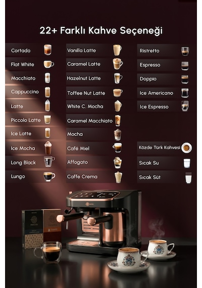 Karaca Hatır Perfetto Dijital Ve Dokunmatik Ekranlı Espresso Ve Türk Kahve Makinesi