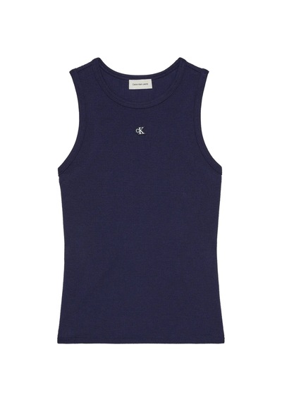 Calvin Klein Sl Monogram Patch Wa Lacivert Kadın Kolsuz Tişört