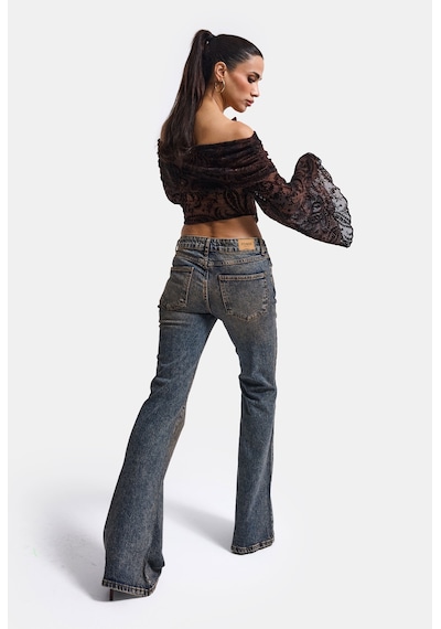 Kadın Tint 4w6-9 Flare Fit Komfort Kumaş Tasarım Denim Jean Kırmızı